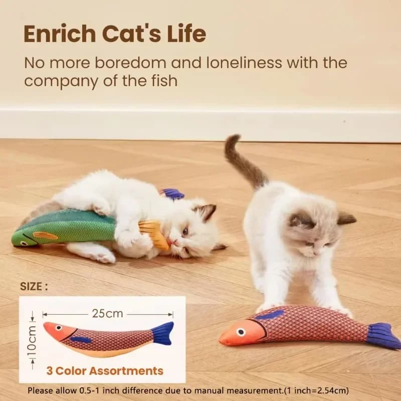 Catnip Fish Crinkle Kicker Cat Toy