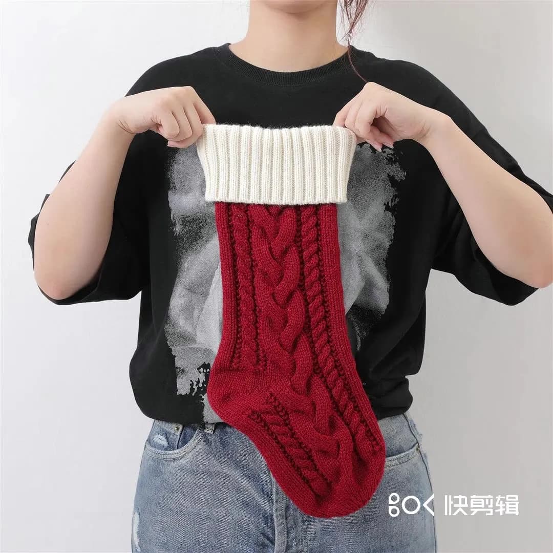 Large Knitted Christmas Stocking
