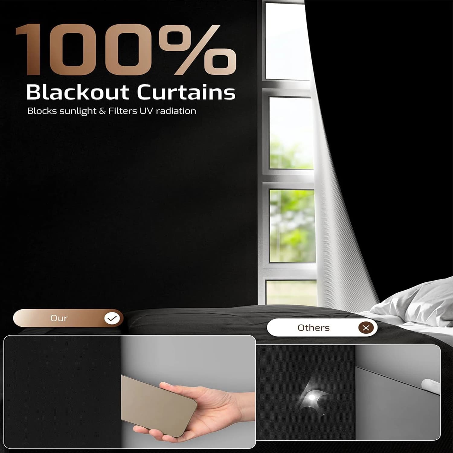 Blackout Curtains Self-Adhesive Portable