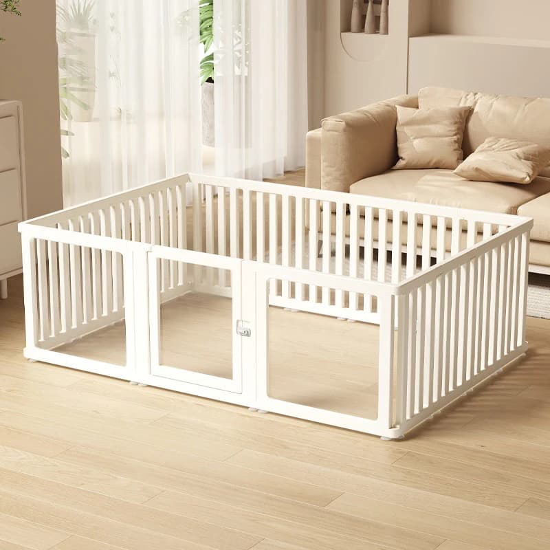 Indoor Playpen Dog Fence Cage with Gate Big Portable Dog Fences Acrylic Transparent Panel Pet Fences Household Puppy Supplies