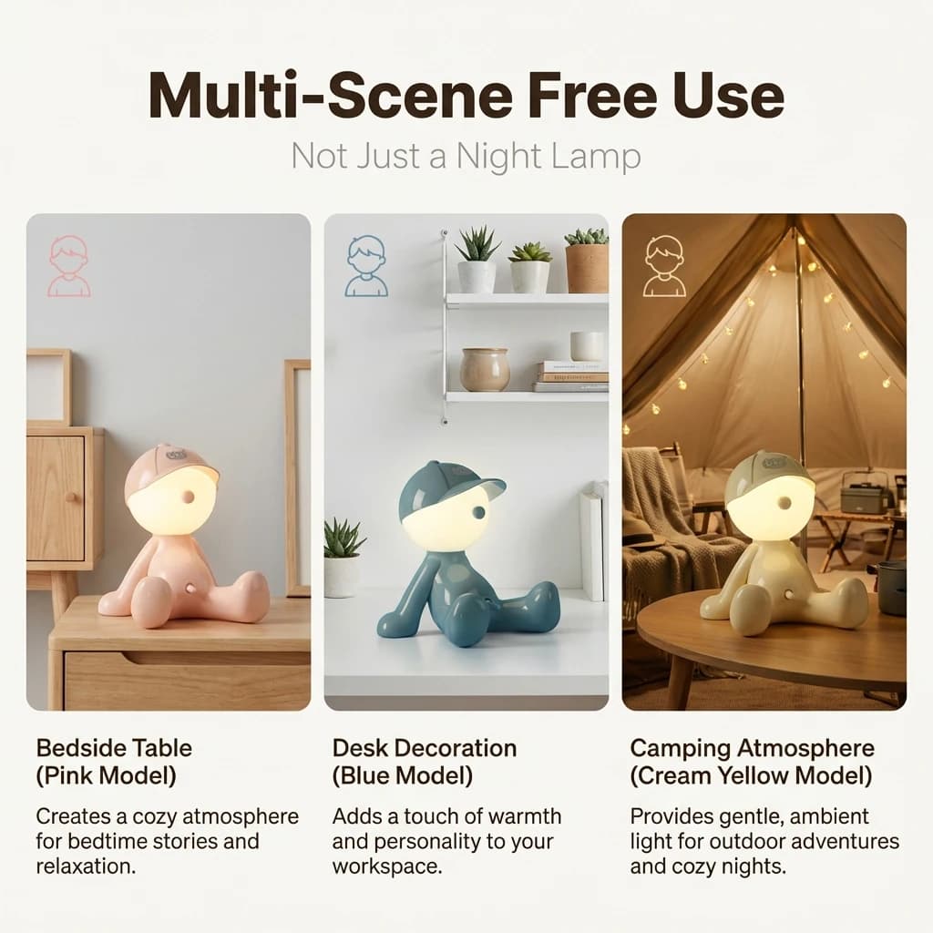 LED night light, cute desk lamp, suitable for bedroom lights, bedside lamps, and home bedroom decoration.