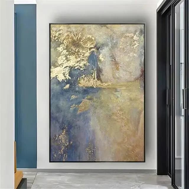 Abstract Canvas Wall Art with Gold Foil