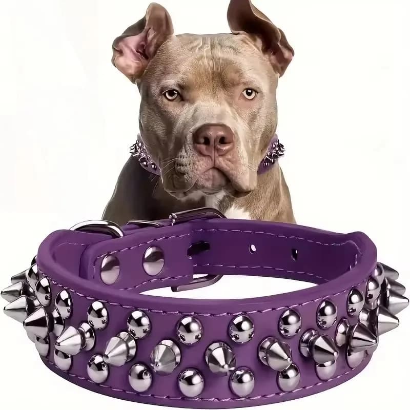 Adjustable Punk Rivet Pet Collar with Spikes