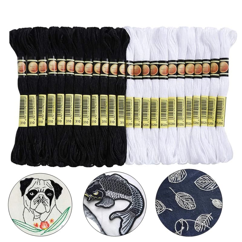 Cross Stitch Embroidery Floss Set, 24 Spools