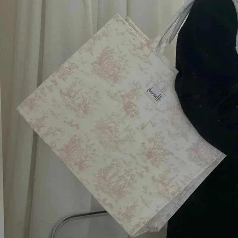 Elegant Floral Canvas Tote Bag
