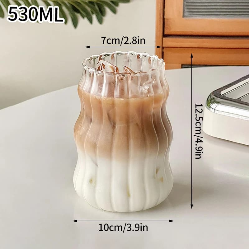Ribbed Glass Drinking Cups