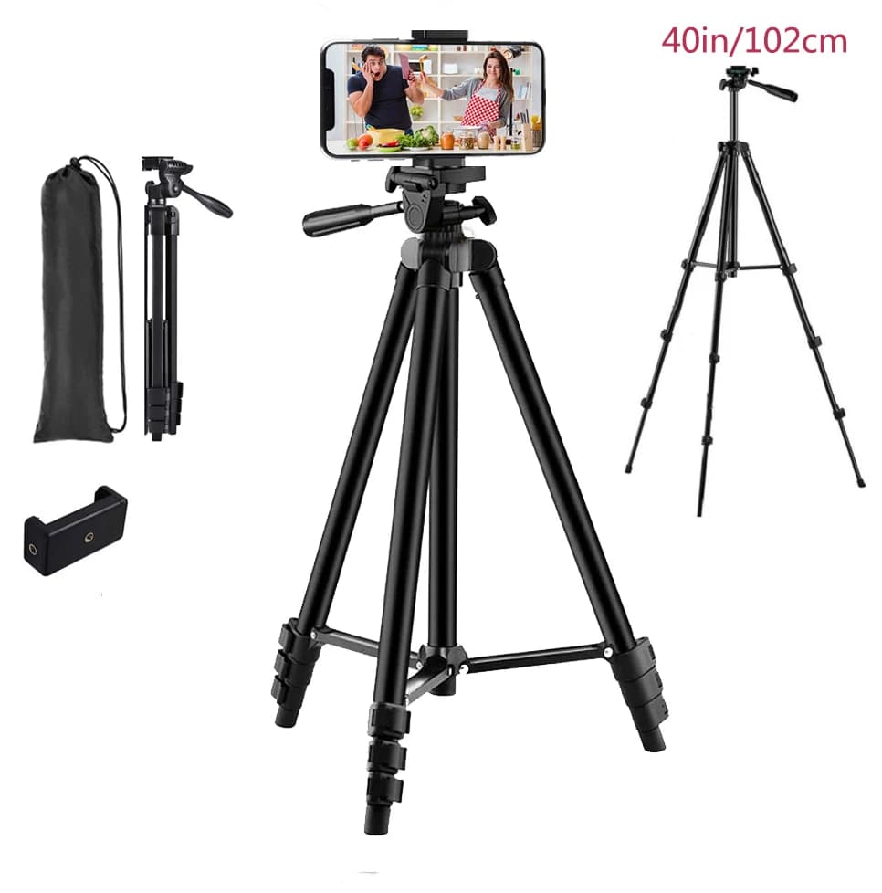 Universal Camera Tripod Stand with Phone Holder