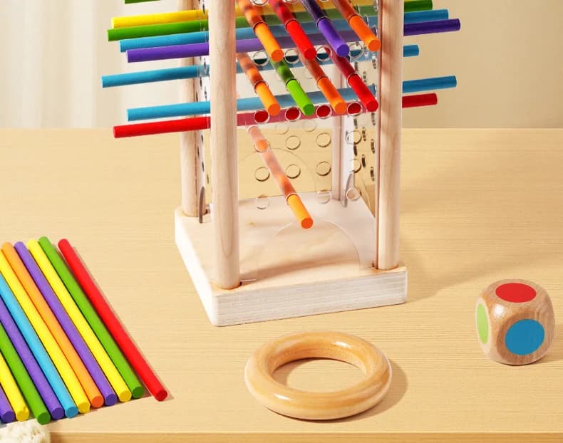 Pizza Tower Dice and Stick-Pulling Game