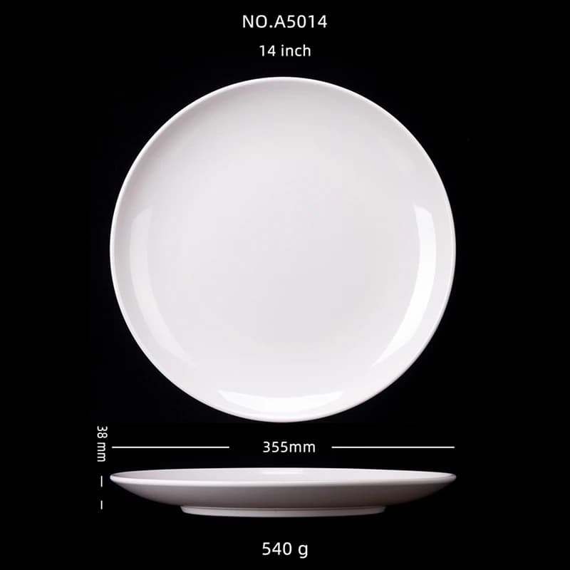 Round Melamine Dinner Plates White 8-14 Inch