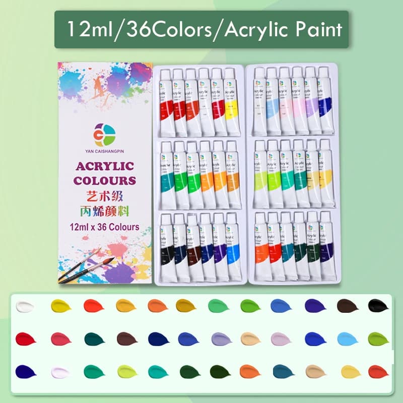 Acrylic Pigment Set 12ml Non-Toxic Quick Drying