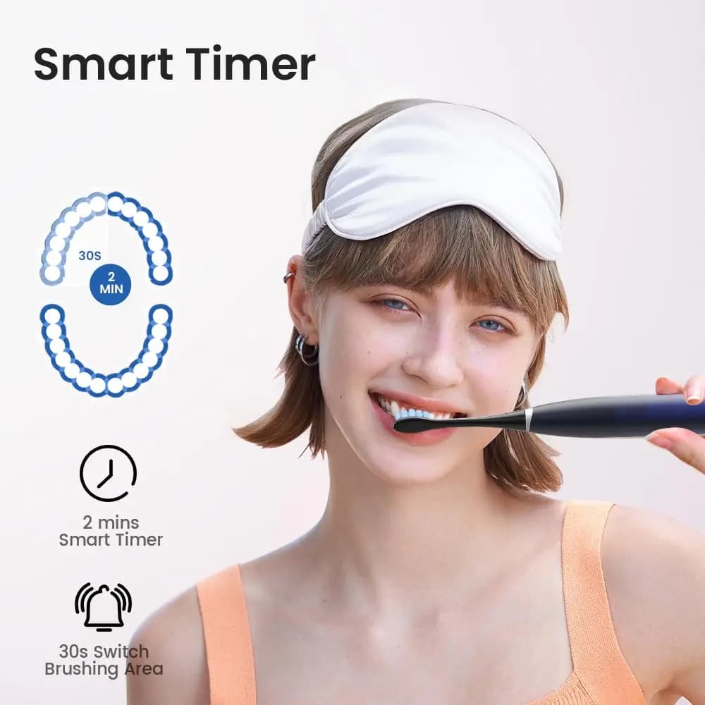 Electric Toothbrush With 3 Heads And 5 Modes