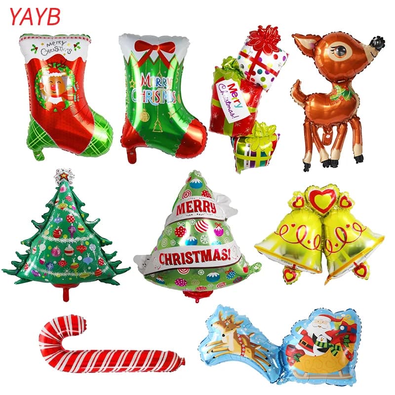 2025New Year's Party Decorations Merry Christmas Balloons Santa Claus Snowman Elk Globos DIY Christmas decorations
