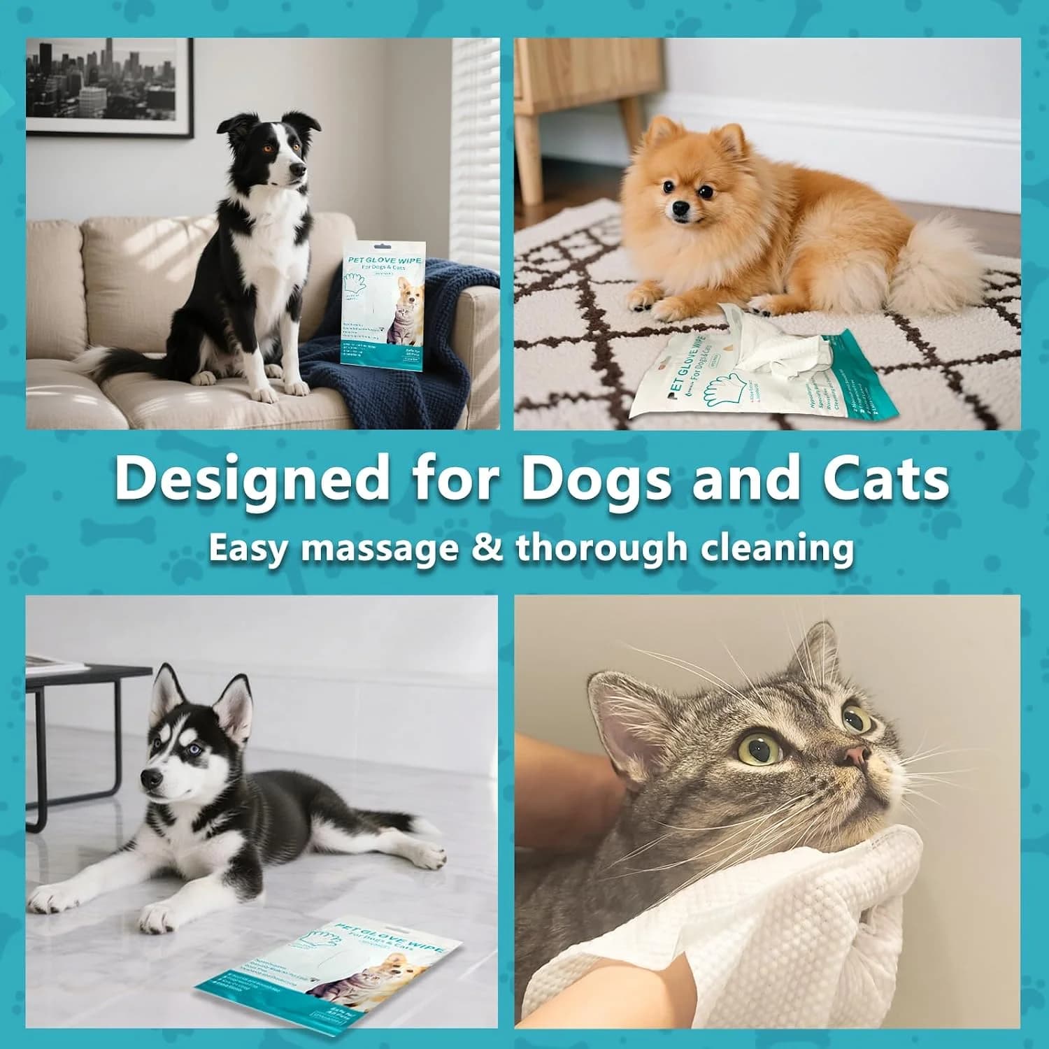 Scented Extra Thick Pet Cleaning Wipes