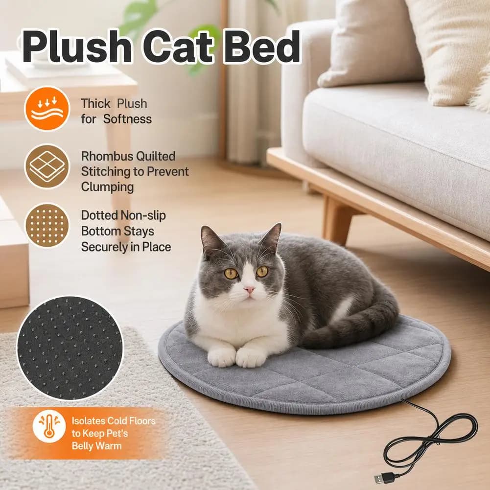 USB Plush Heated Pet Bed