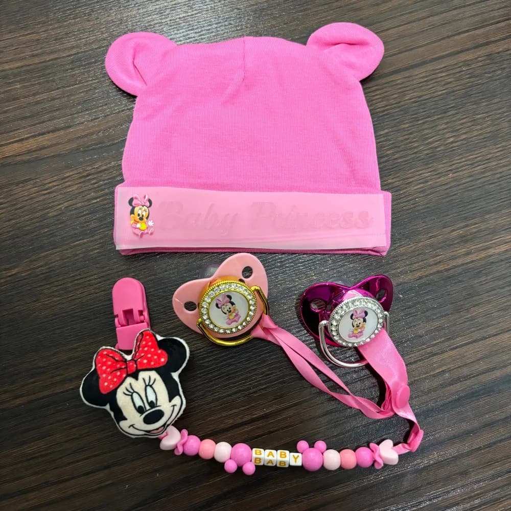 Kawaii Baby Feeding Set Soother Clip Chewy Nipple Anime Hat & Newborn Gift Studio Photo Props chupete bebé 0-18M
