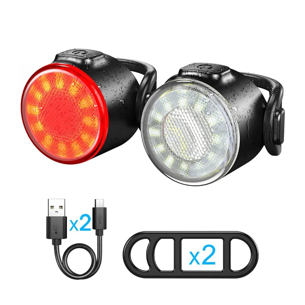 Bike Front and Rear Light Set USB Rechargeable