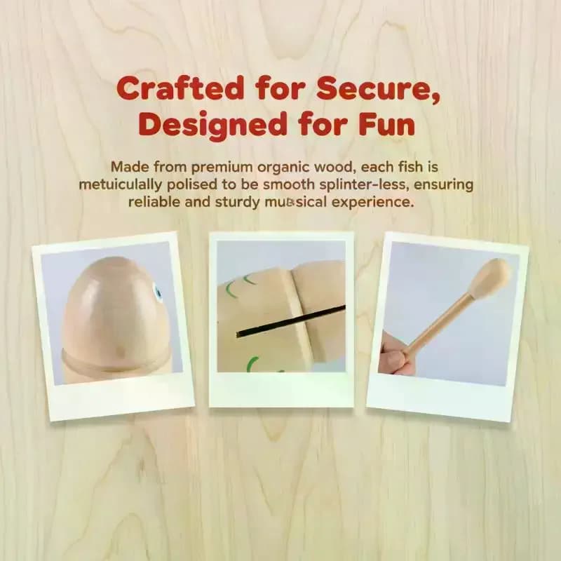 Wooden Percussion Fish Toy With Mallet