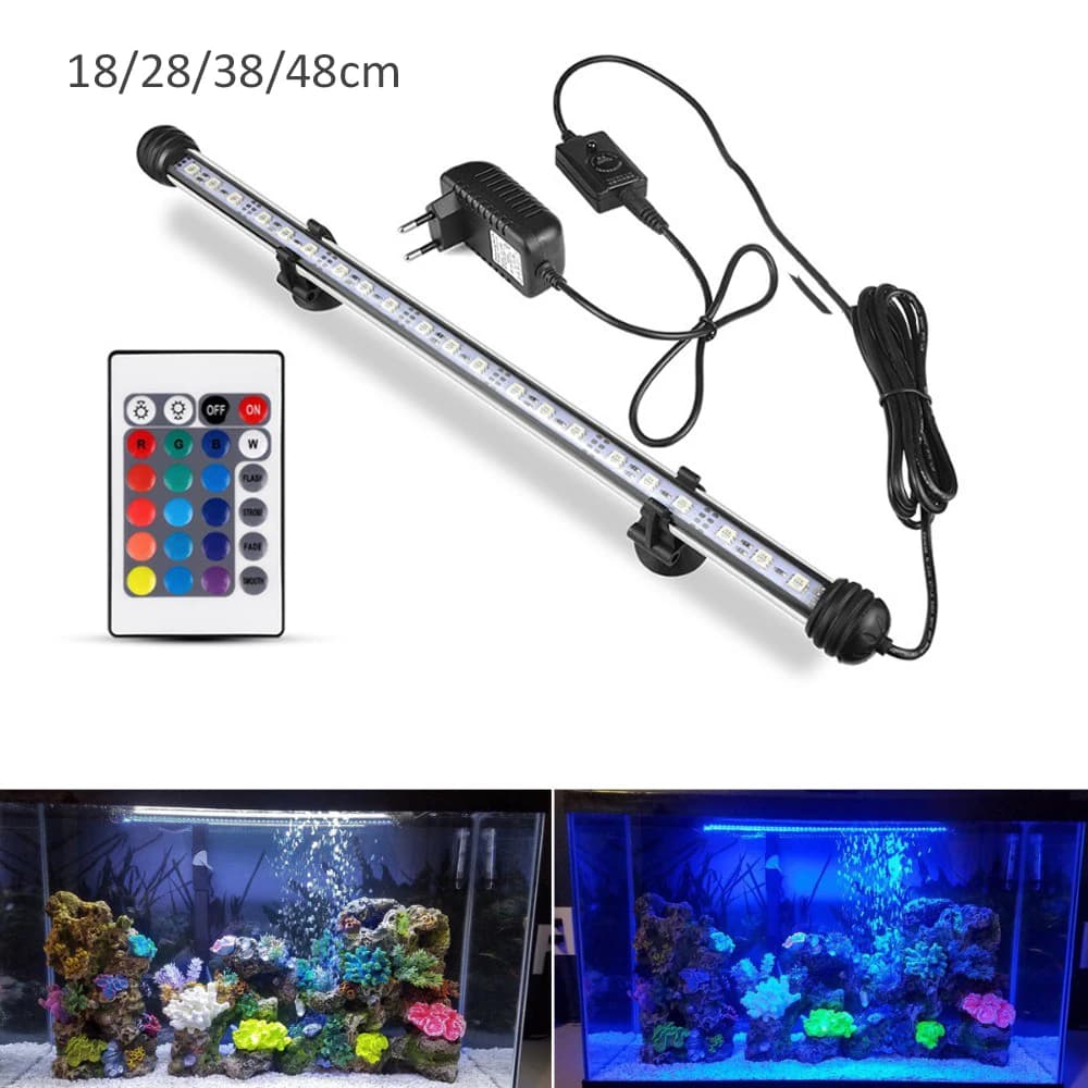 Aquarium LED Bar Light Waterproof Fish Tank Light 110V US 18/28/38/48CM 220V EU Underwater Aquario Lamp Aquariums Decor Lighting