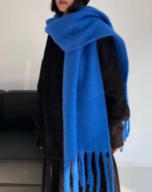 Winter Cashmere Wrap Scarf with Tassels