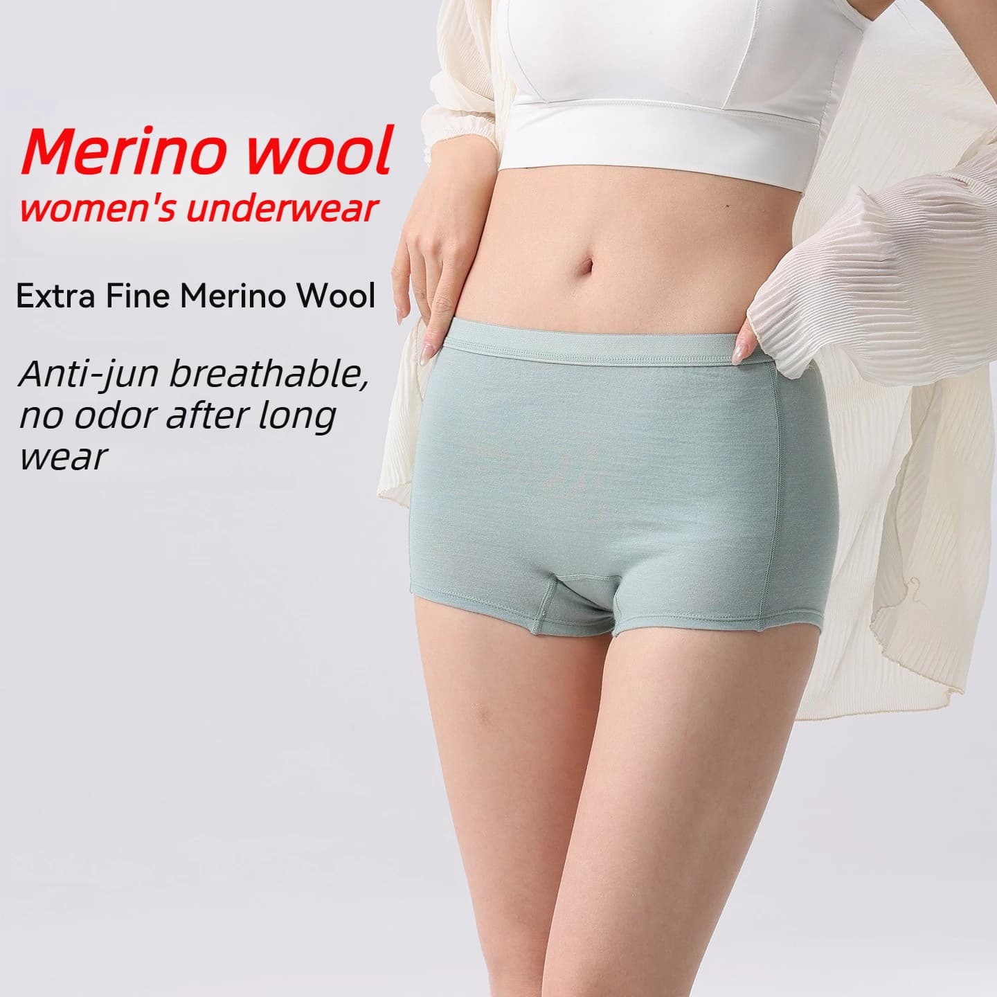 Merino Wool Boxer Brief Underwear for Women