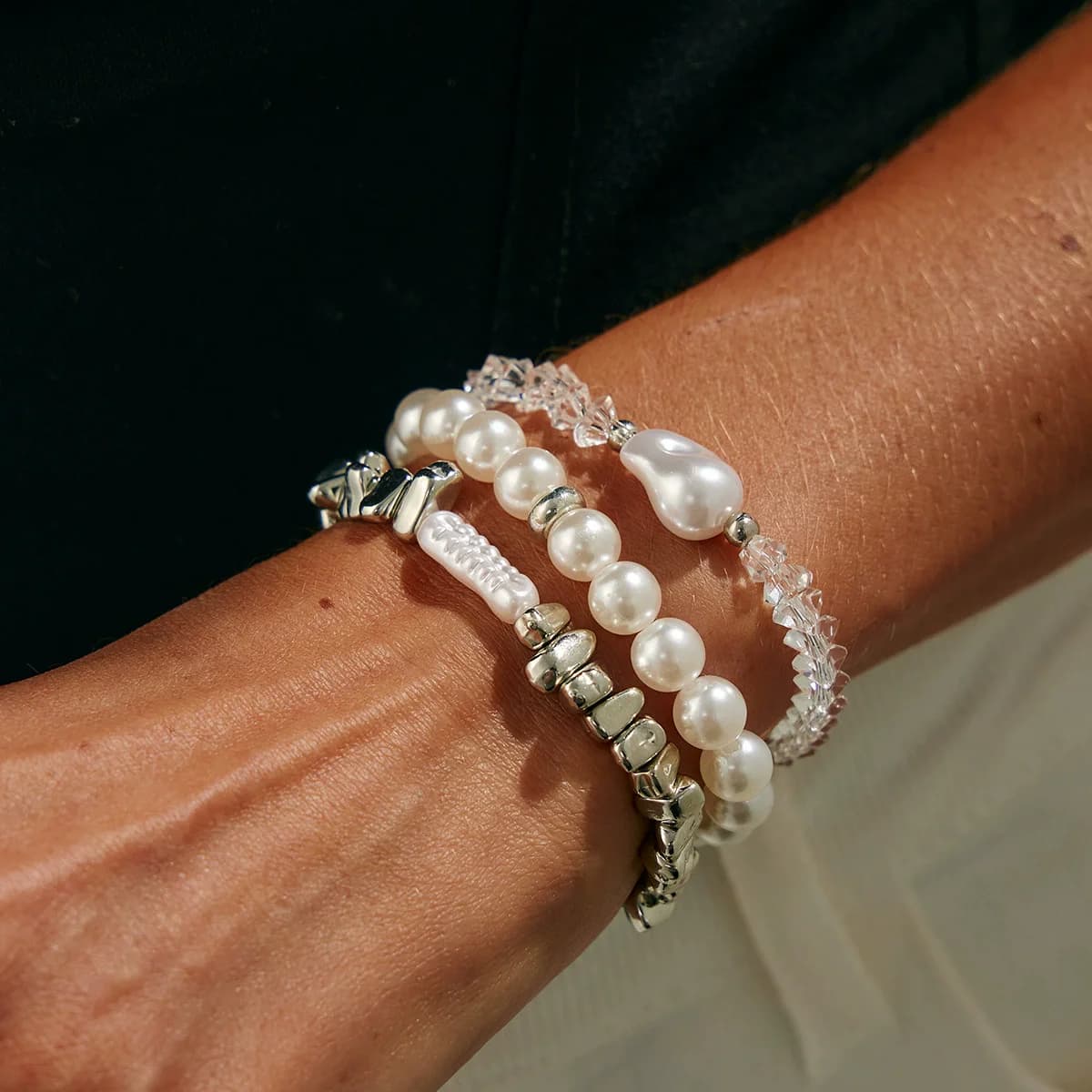 Vintage Pearl Bead Chain Bracelet