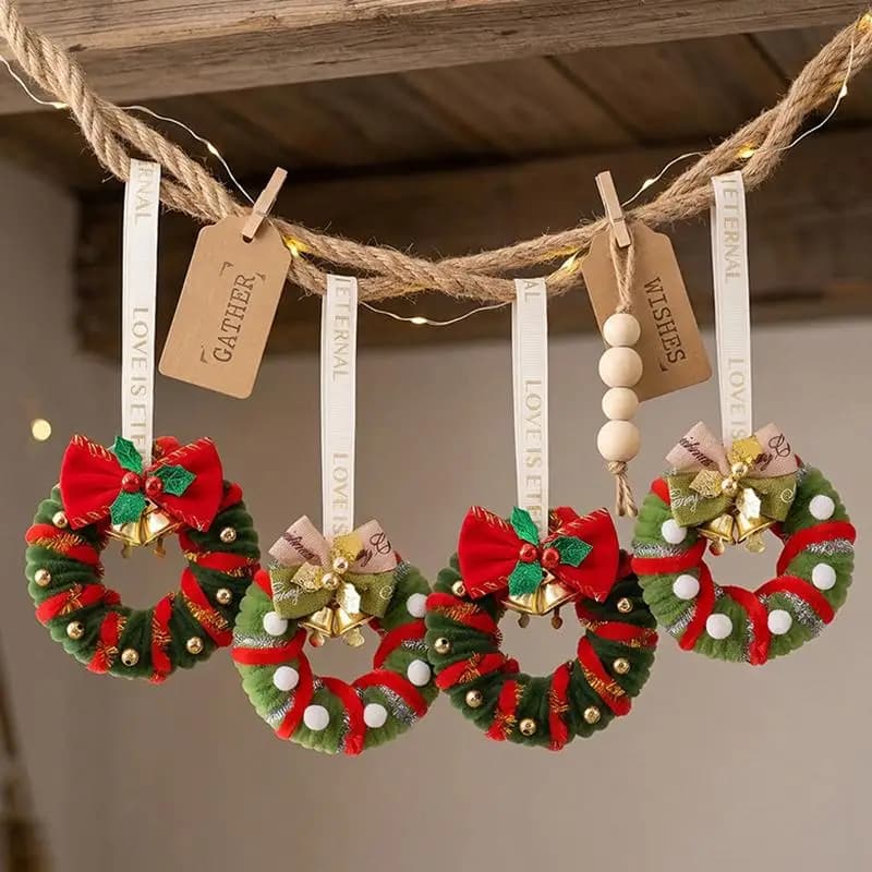 Mini Handmade Christmas Wreath Ornaments