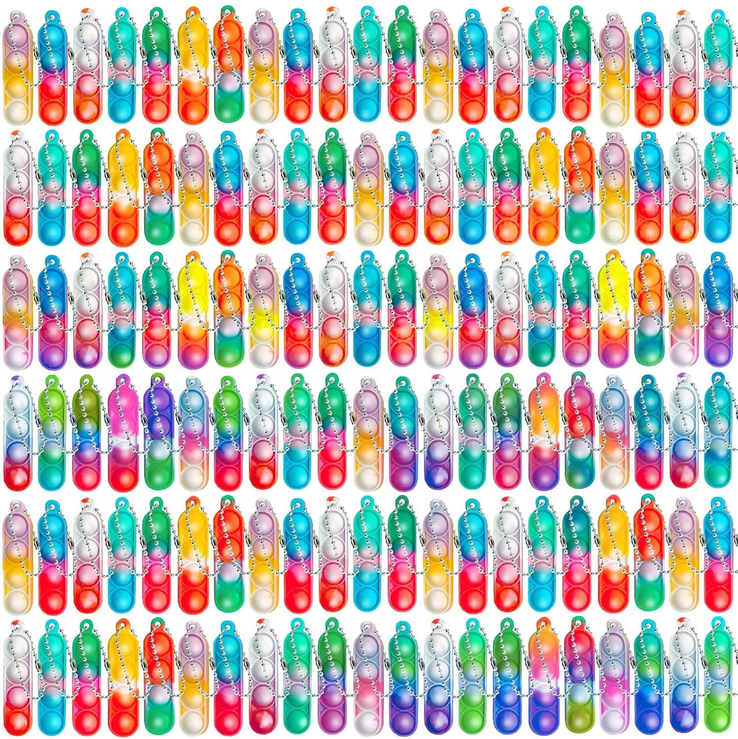 Mini Pop Fidget Toy Keychains Bulk Pack