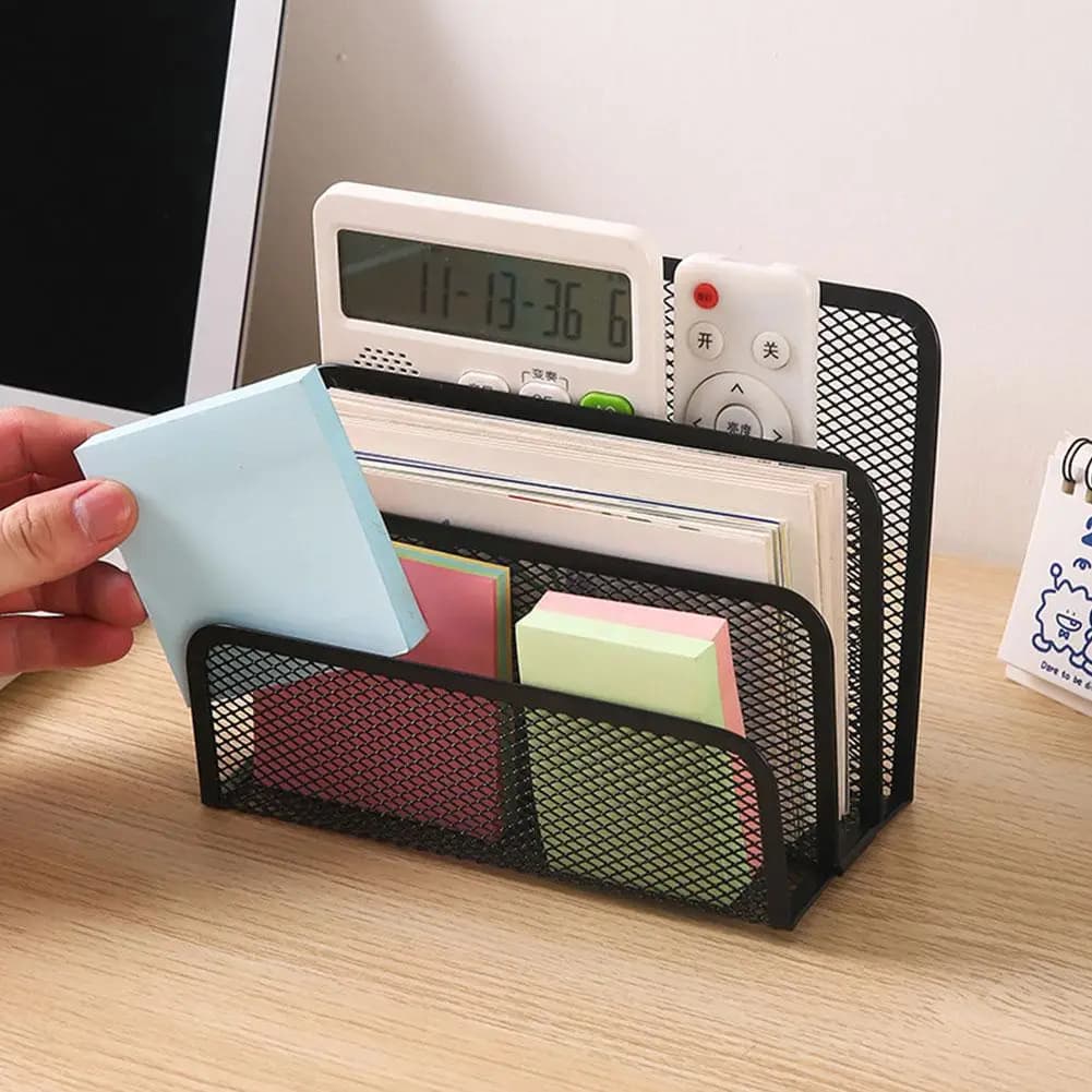 Desk Organizer Small File Holders Letter Organizer Metal Mesh Document/Filing/Folders/Paper Organizer for Desktop