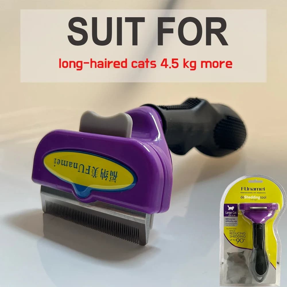 Pet Deshedding Brush with Curved Edge