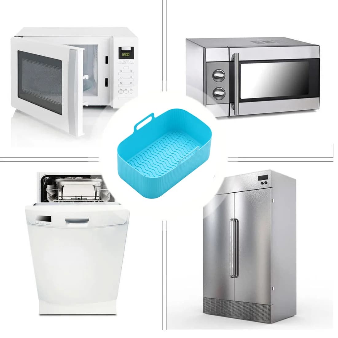 AirFryer Accessories Air Fryer Silicone Basket Oven Baking Tray Silicone Pot Liner Steamer Roasting Rack Airfryer Accessories