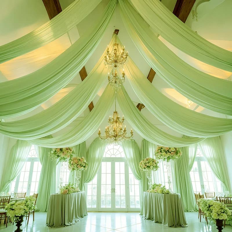 Sheer Chiffon Ceiling Drape Panel