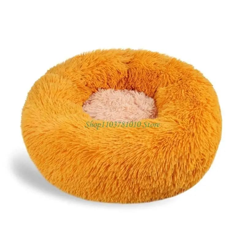 Round Plush Pet Bed for Small Dogs and Cats