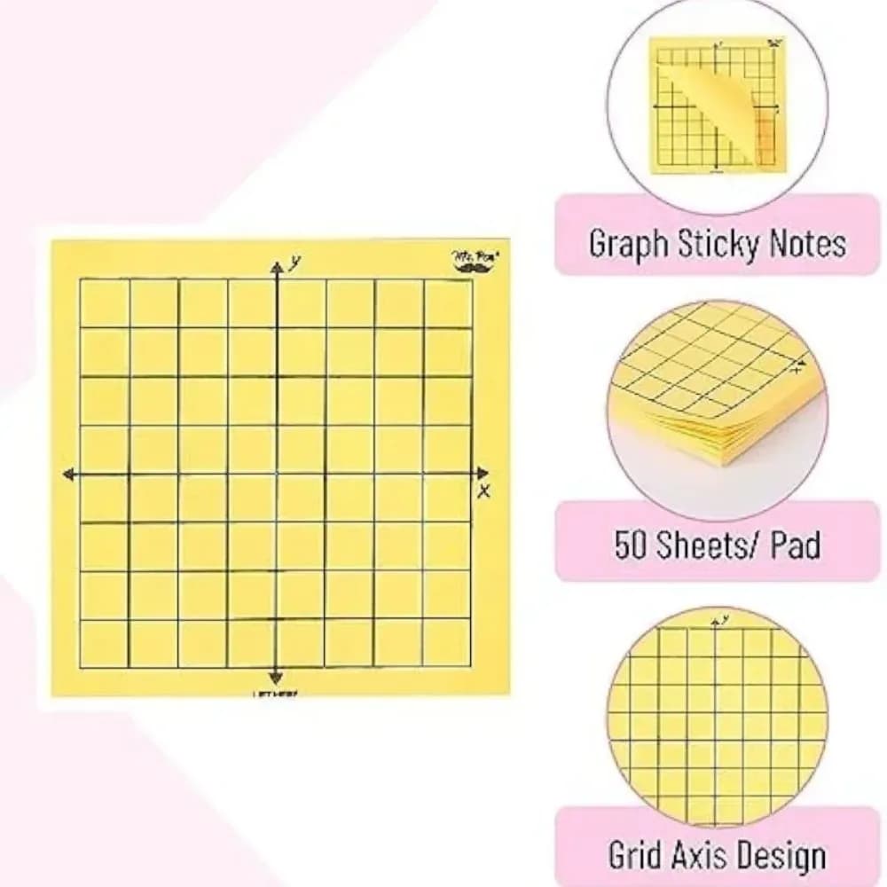 Sticky Notes Pad with Grid Pattern