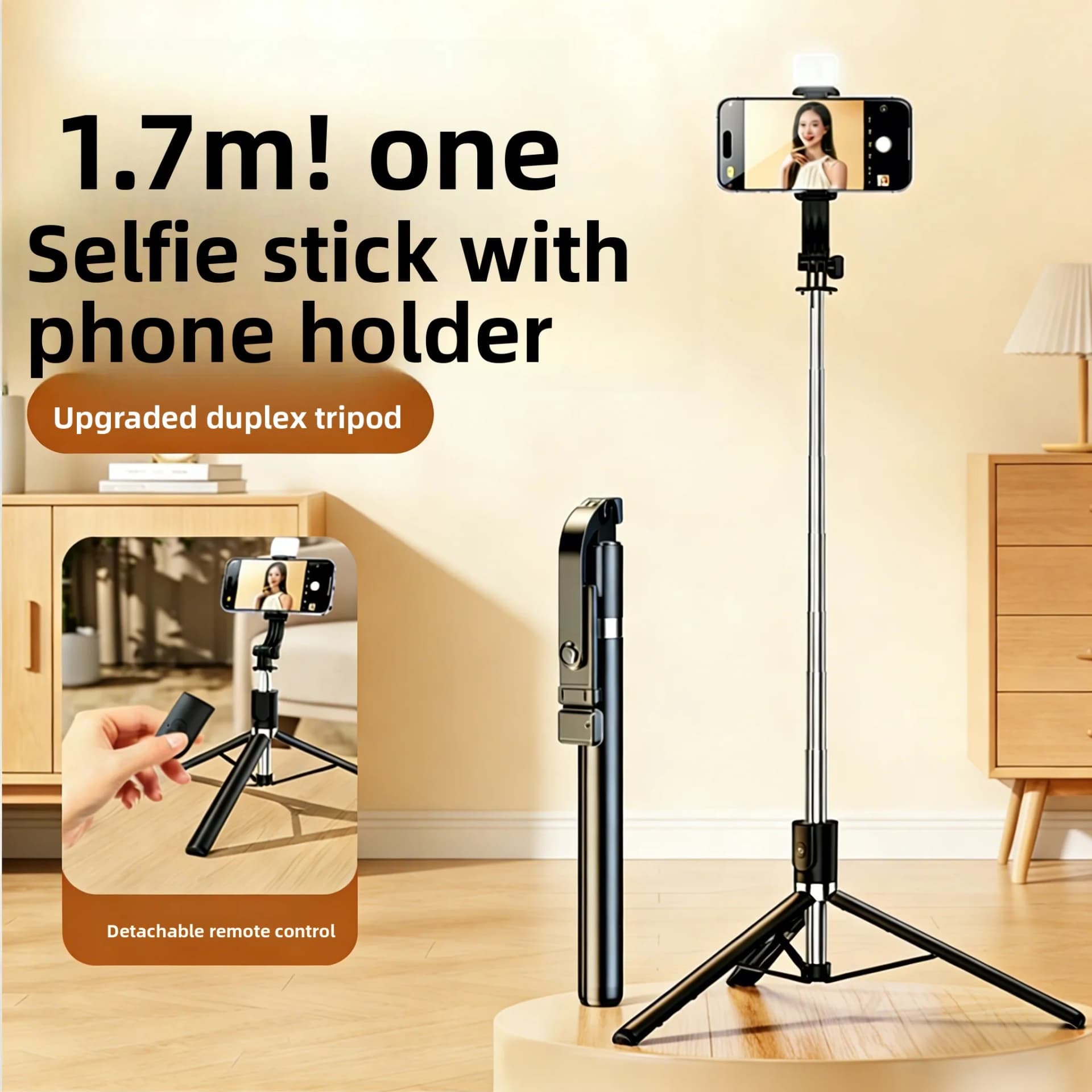 Mobile Phone Tripod Selfie Stick with Flexible Legs