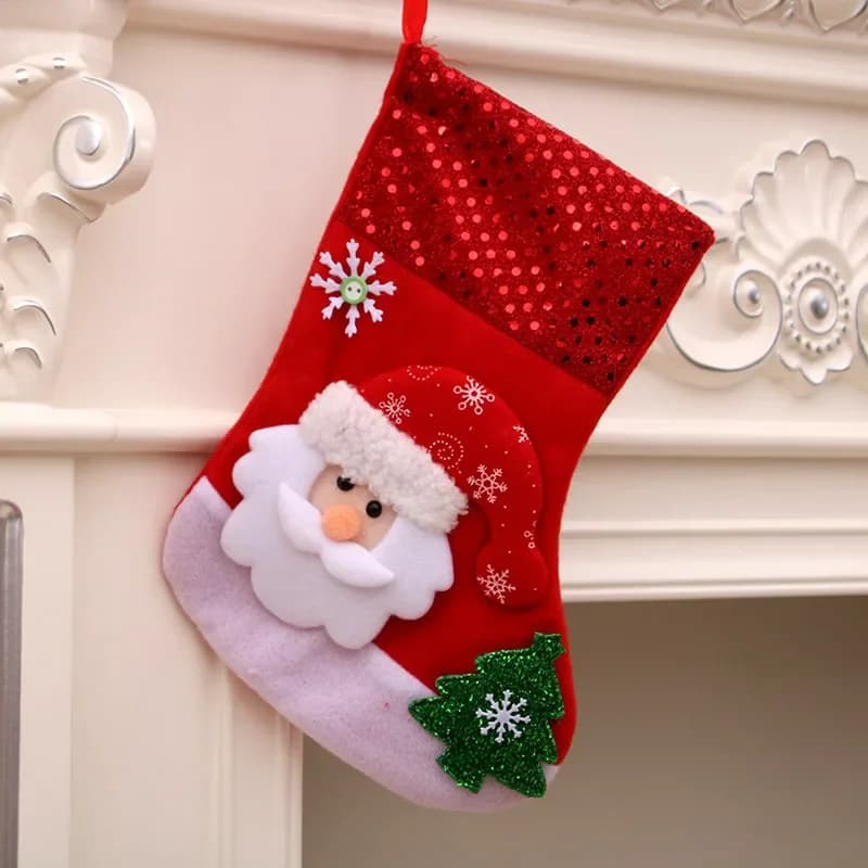 Santa Claus Christmas Stockings Plush Toys 12-Pack