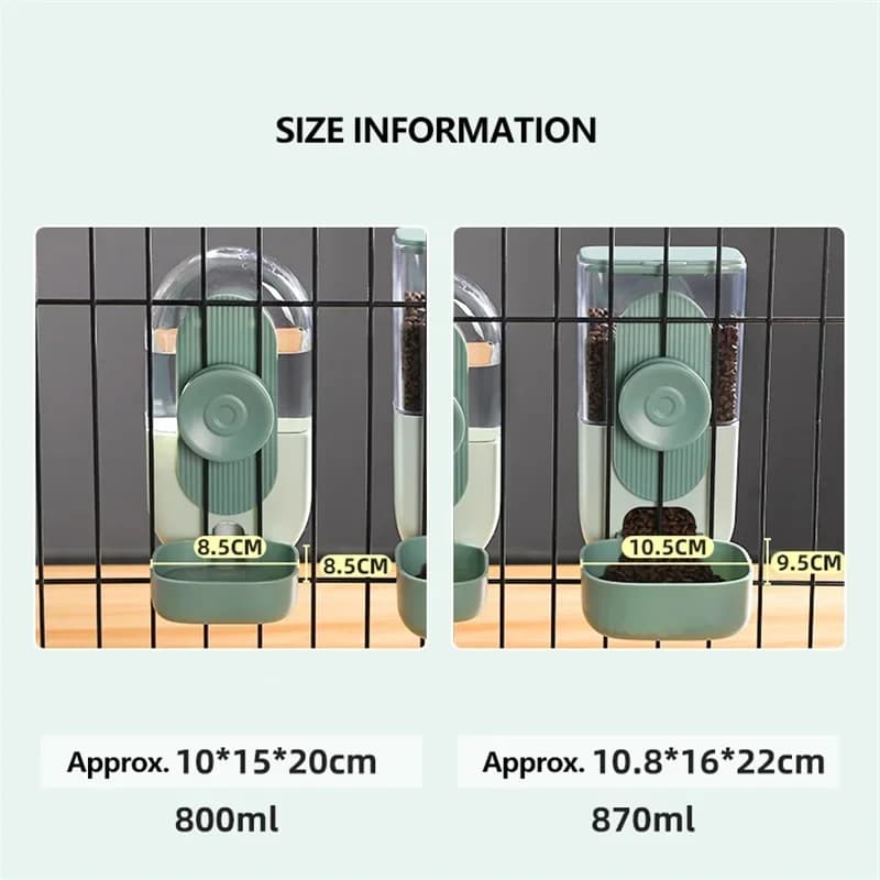 Automatic Pet Cage Feeder and Water Dispenser