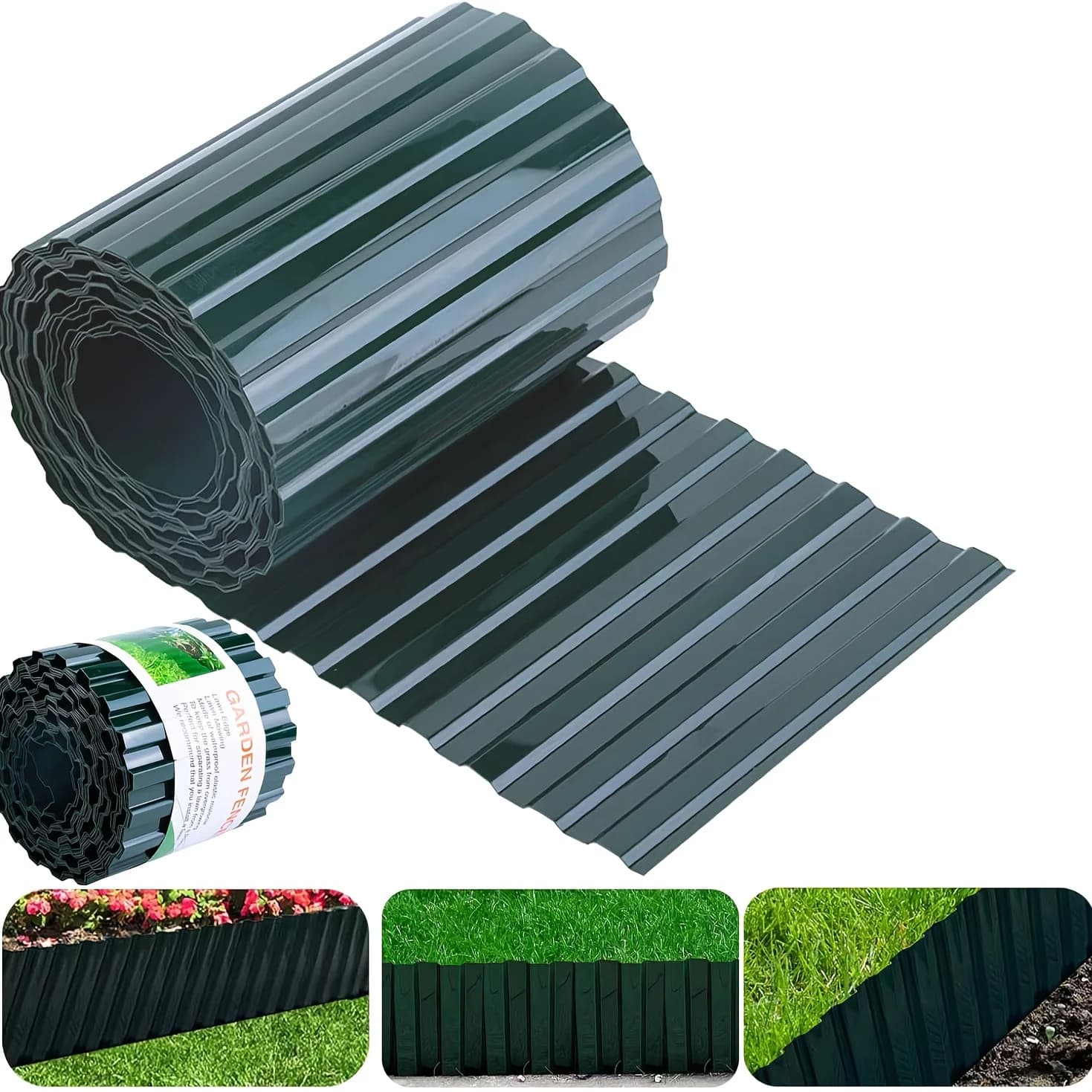 Garden Grass Lawn Edge Border Fence Path Flexible Lawn Edging Border Fence Green Outdoor Landscape Garden Decor 10cm x 9M
