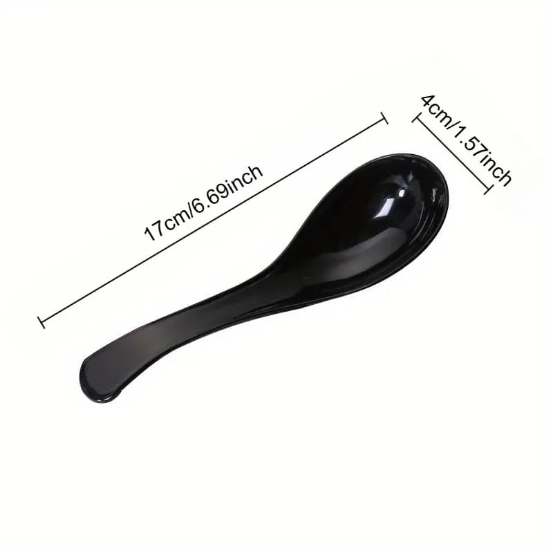 Black Soup and Dessert Spoons Set of 6