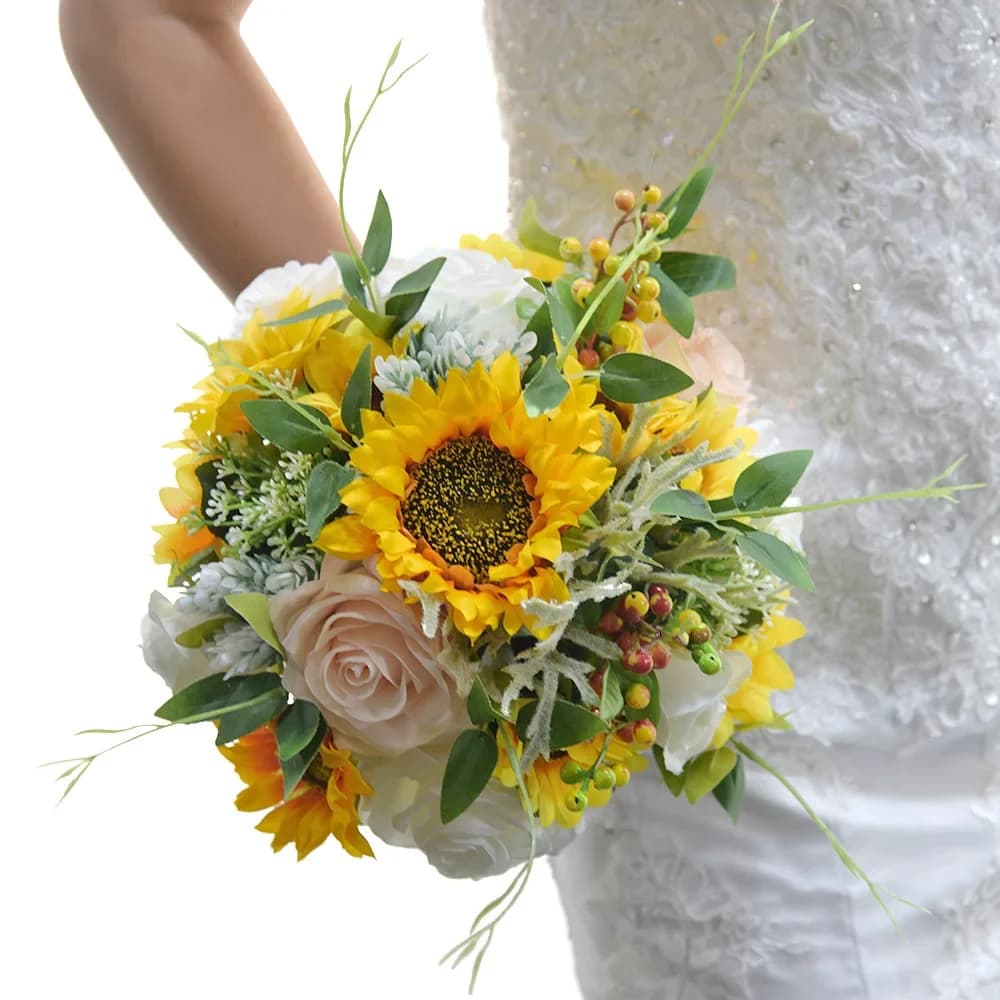 Sunflower Rose Bridal Bouquet