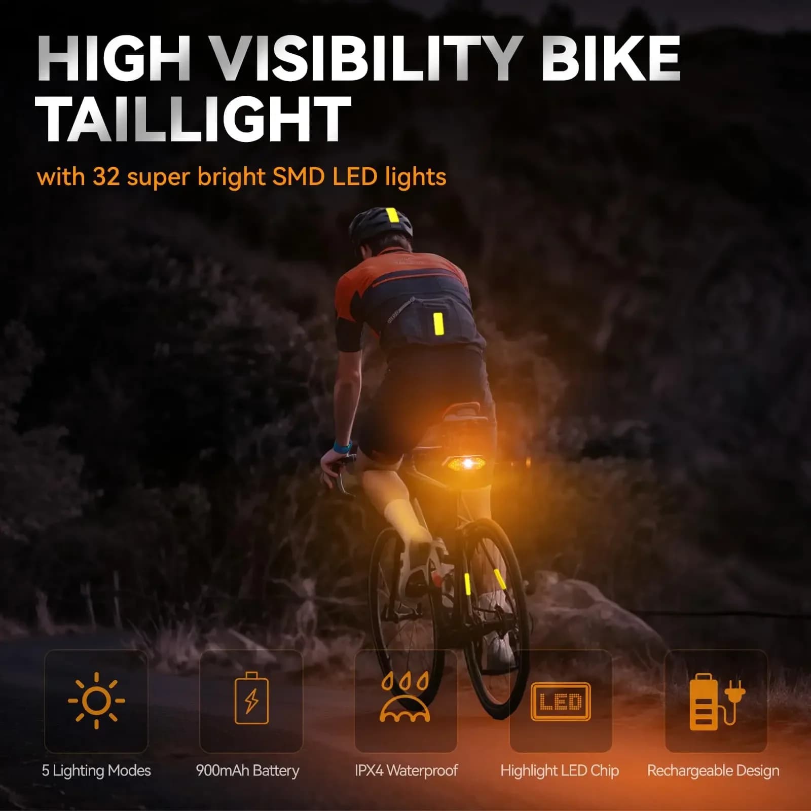 USB Rechargeable Bicycle Light Set With Turn Signal