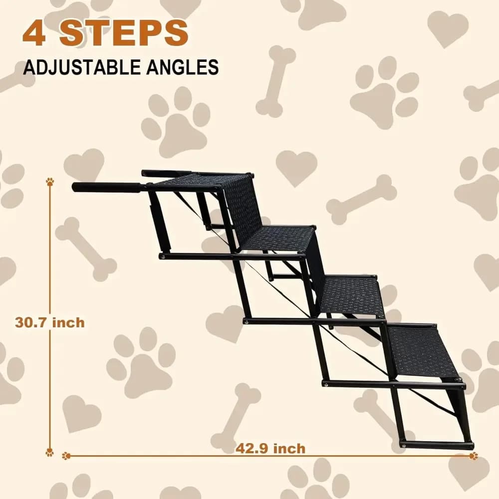 Foldable Dog Car Ramp with Non-Slip Steps