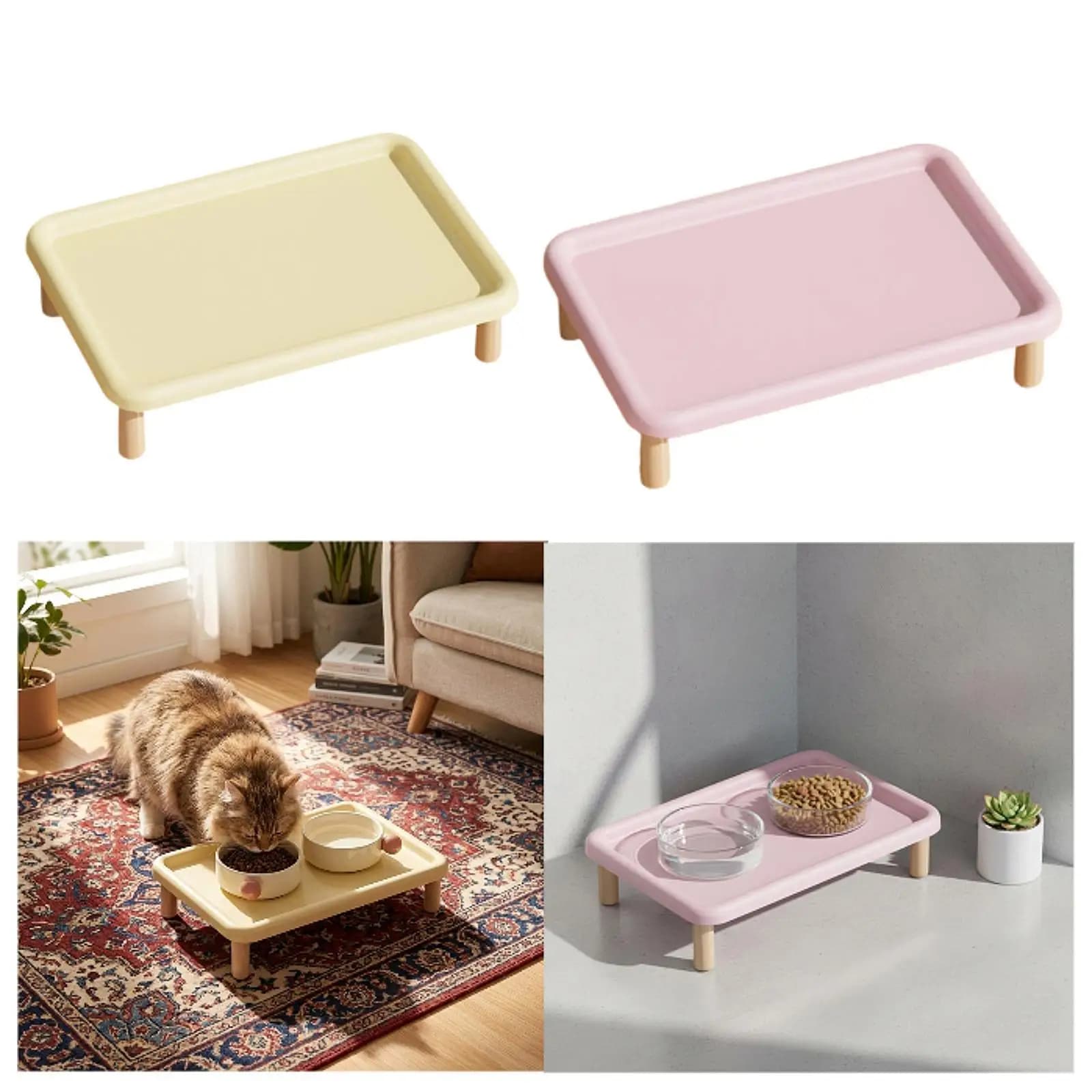 Raised Wood Pet Feeder Stand