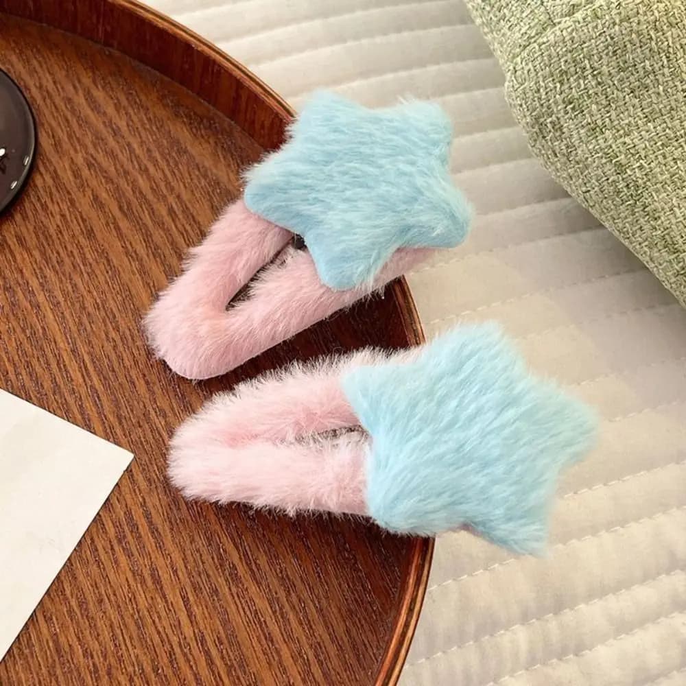 Plush Star Hair Clip Barrettes