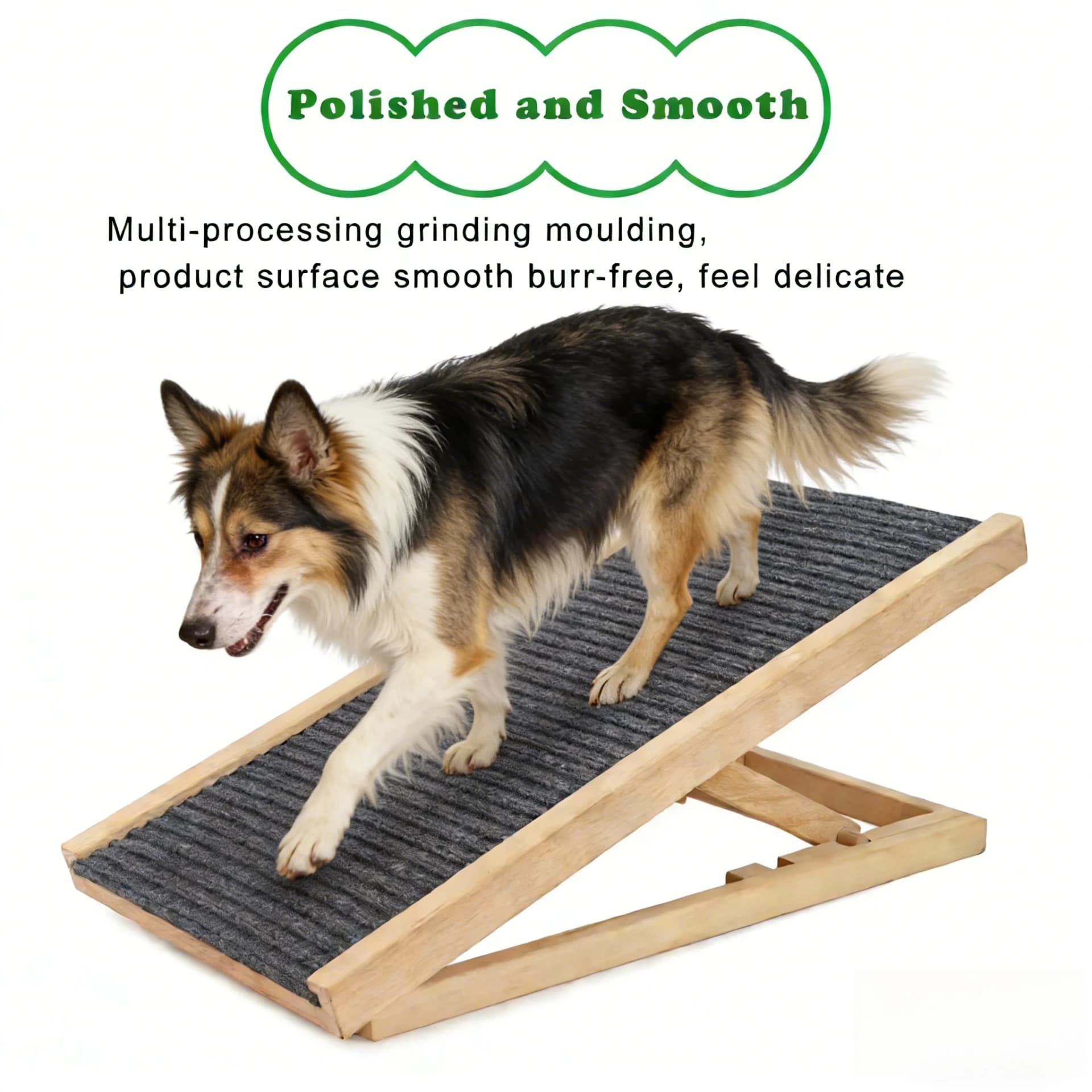 Adjustable Wood Pet Ramp with Foldable Design