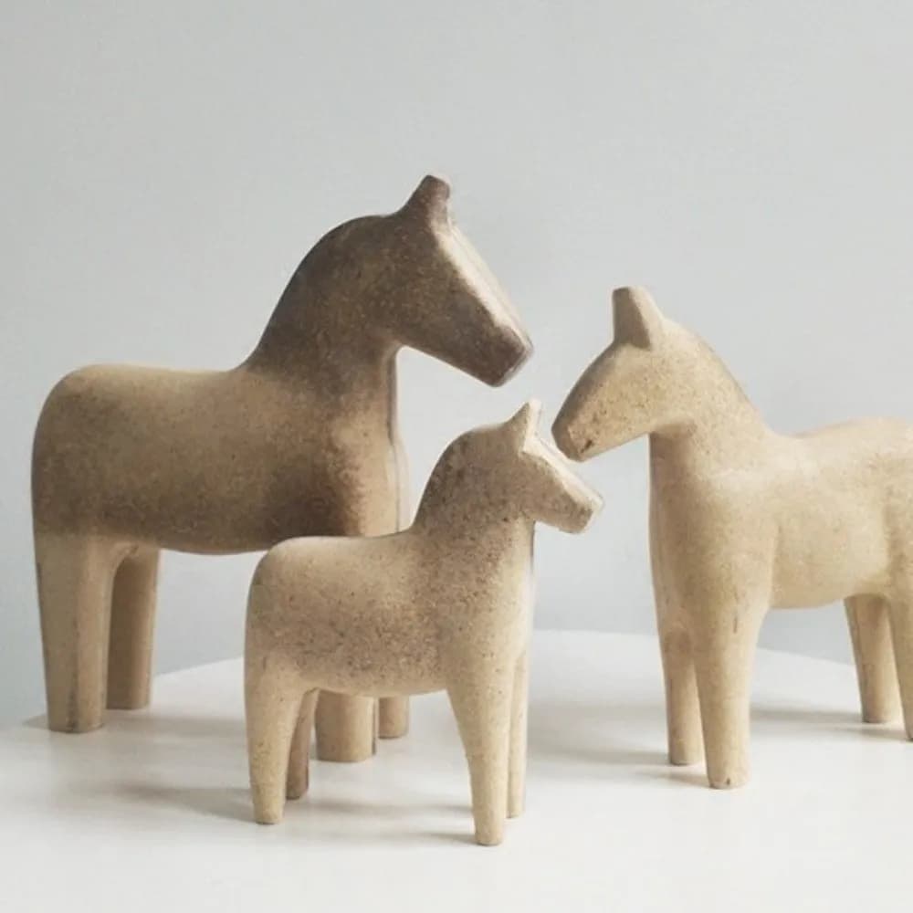 Unfinished Wooden Horse Carving Figurine