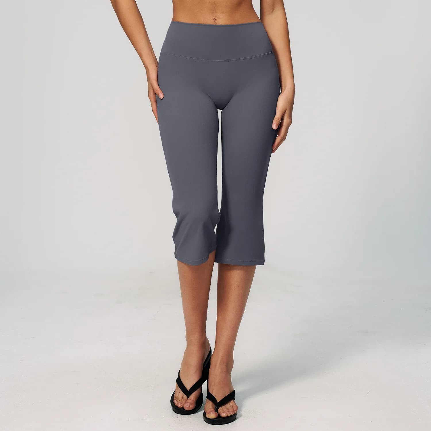 High-Waist Wide-Leg Yoga Capri Pants