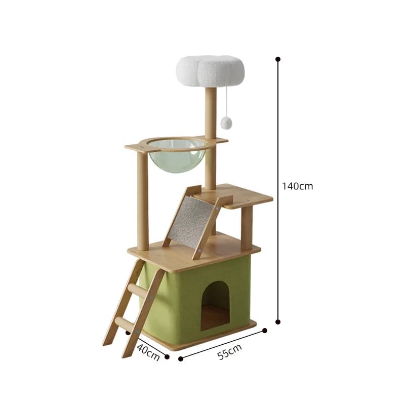 cat scratching post Wholesale Large Cat Tree House Climbing Frame Wood Pet Cat Flower Tree Interactive Cat Furniture Tower