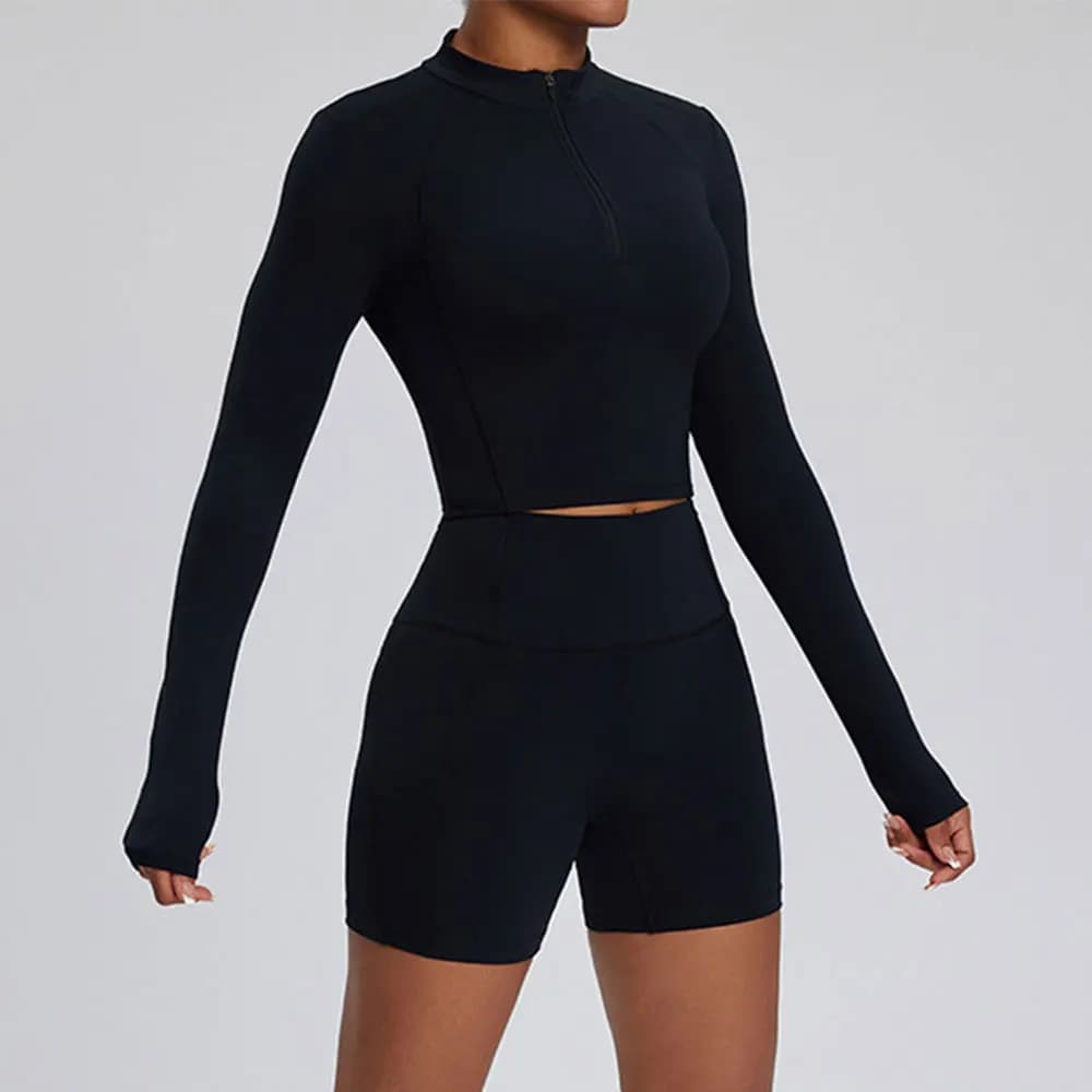 Yoga Set 2PCS Women Gym Long Sleeve Sportswear Workout Clothes Athletic Wear High Waist Bell-bottoms Fitness Bra Sports Suits