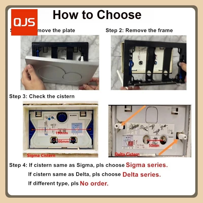 Delta 21 Toilet Plate , Dual Flush Toilet Pannel for Geberi-t Delta 50, Sigma01/ 20/ 30/ 50/ 60 Conceal Cistern Flushing Button