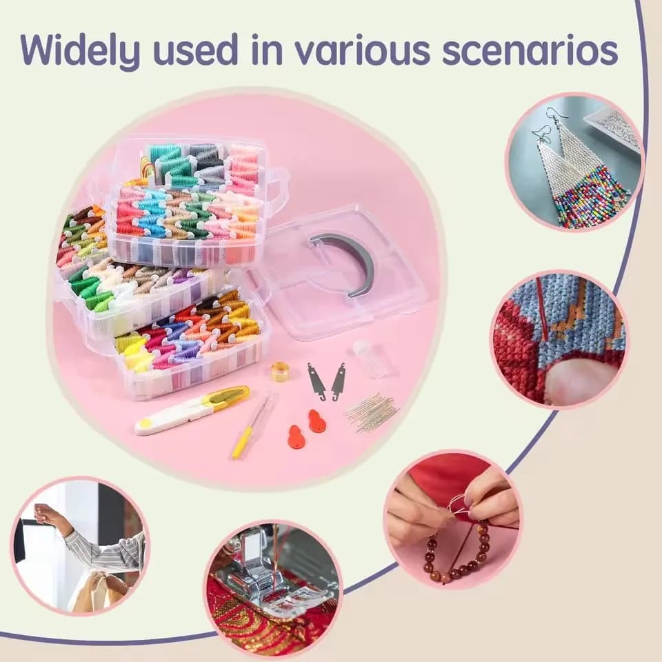 150-Color Embroidery Floss Set with Storage Box